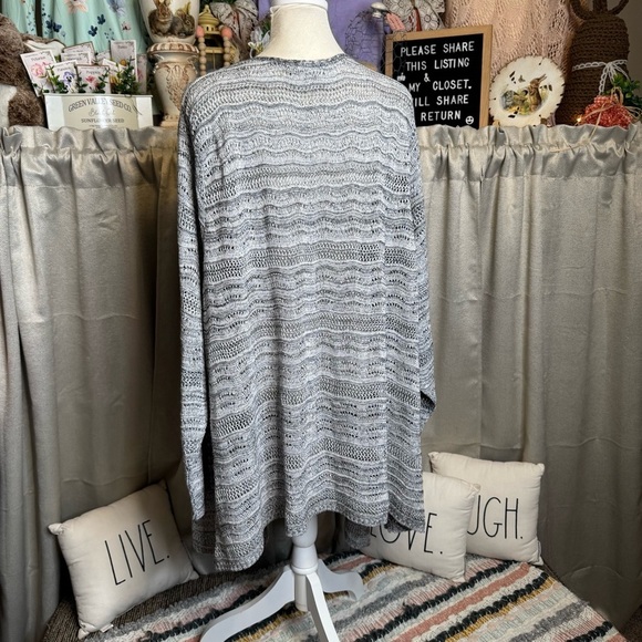 Catherines Cozy Gray Knit Cardigan Sweater 3X - Picture 7 of 8